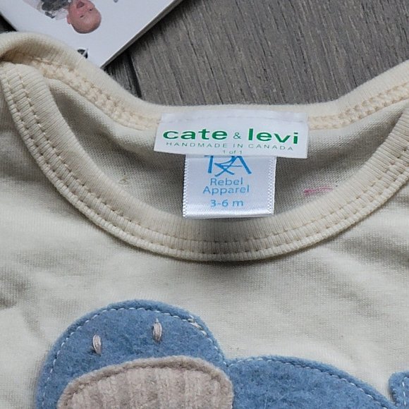 CATE & LEVI Organic Onesie - Baby - Made in Canada NEW NWT 3-6mo Walrus - Picture 3 of 5